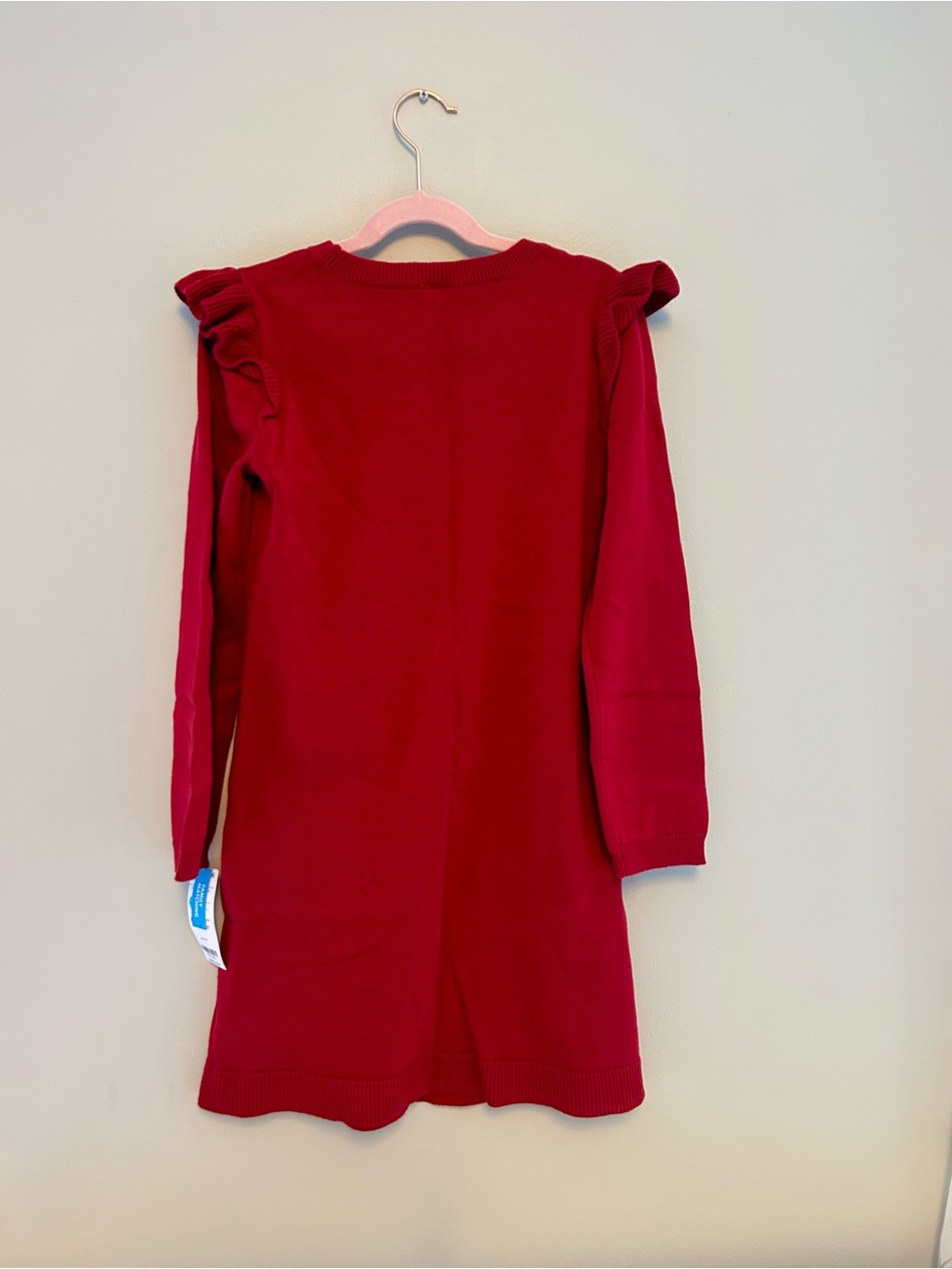 Carter's Red Cable Knit Ruffle-Shoulder Dress - Picture 2 of 3